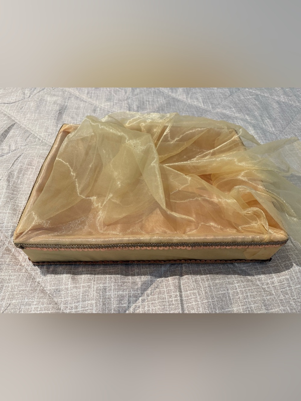 Gold Net Shagun Tray – Indian Wedding / Jaggo / Engagement